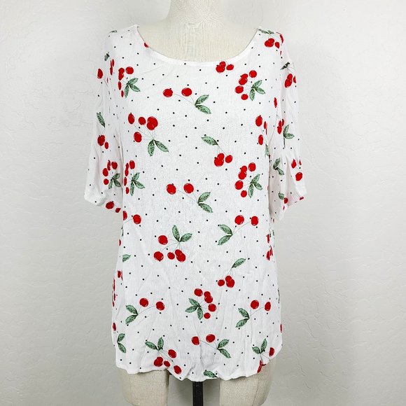 Mimi + Daphne Tops - NEW Mimi + Daphne Cherries Print Blouse